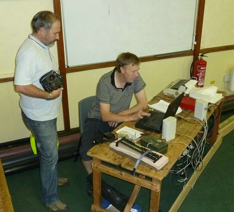 Race control desk with computer lap timing